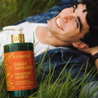Botanical Green Lab icy+hot botanical shampoo collection for daily hair shedding prevention and scalp care