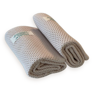 Travel Towel 2 PC Set - Lightweight Honeycomb Weave Cotton - Essential SPA