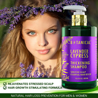 Thumbnail for Lavender & Cypress Thickening Shampoo for Thinning Hair - Sensitive Scalp - 10.2 Fl Oz
