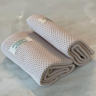 Travel Towel 2 PC Set - Lightweight Honeycomb Weave Cotton - Essential SPA