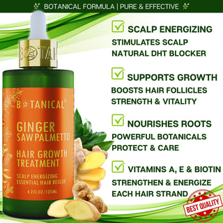 Ginger & Saw Palmetto Hair Growth Treatment for hair thinning prevention