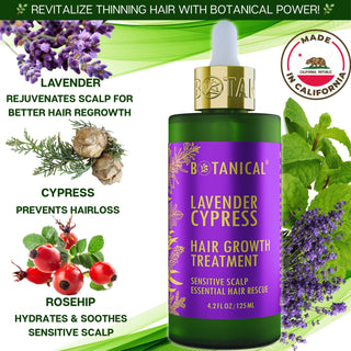 Lavender Hair Growth Treatment for hair loss and hair thinning prevention calming & follicle-stimulating serum by Botanical Green Lab