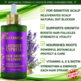 Lavender Hair Growth Treatment for hair loss and hair thinning prevention calming & follicle-stimulating serum by Botanical Green Lab