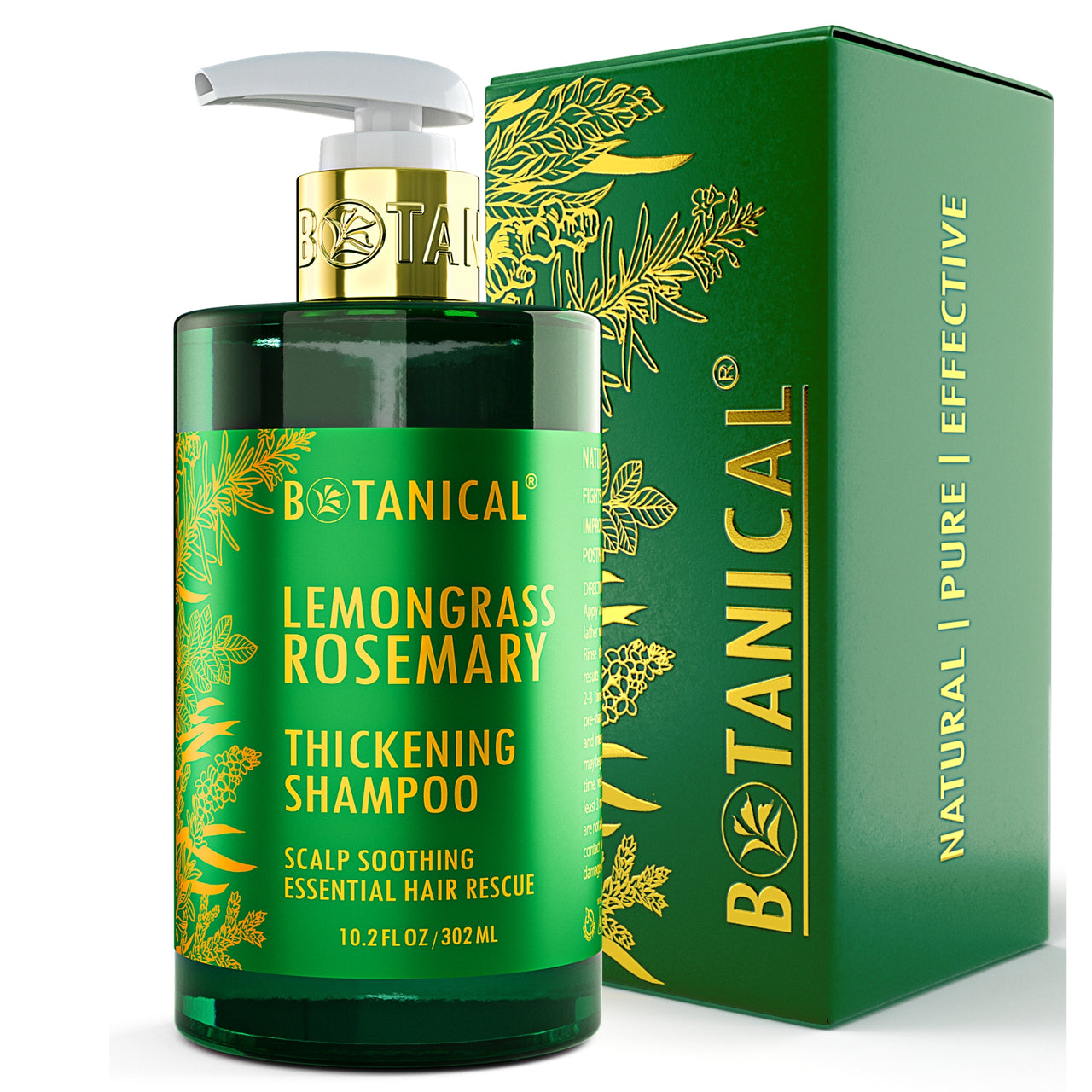 Lemongrass & Rosemary Shampoo For Thinning Hair - Scalp Soothing - 10.2 Fl Oz
