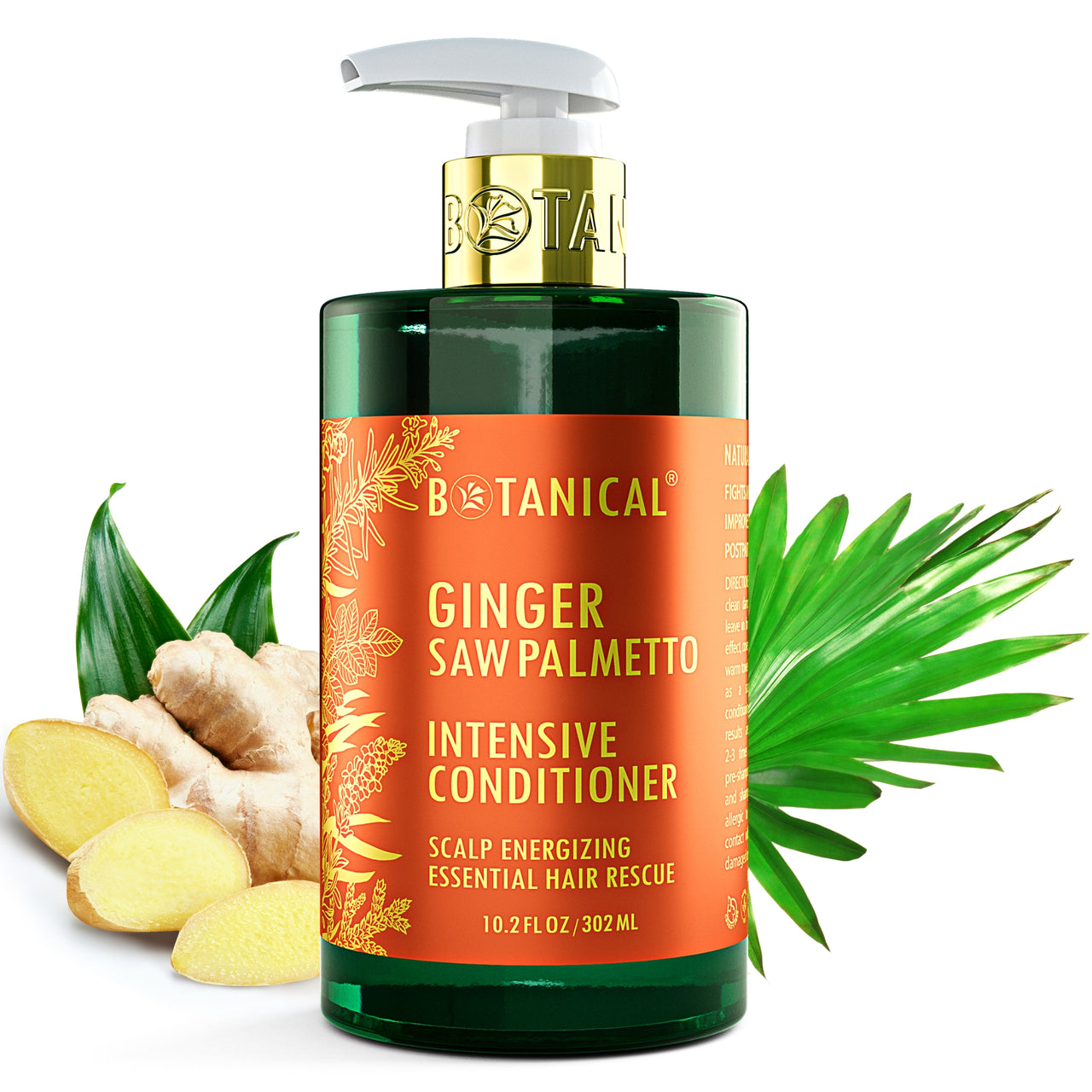 Ginger & Saw Palmetto Conditioner For Thinning Hair - Scalp Energizing - 10.2 Fl Oz