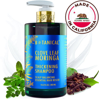 clove leaf moringa shampoo for hair loss made in california