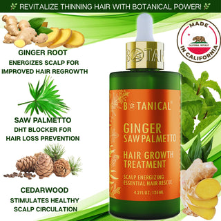 Ginger & Saw Palmetto Hair Growth Treatment for hair thinning prevention