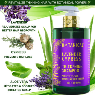 Lavender Hair Growth Shampoofor hair loss and hair thinning prevention Calming & Strengthening Formula by Botanical Green Lab