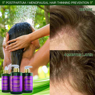 Lavender Hair Growth Shampoofor hair loss and hair thinning prevention before and after Calming & Strengthening Formula by Botanical Green Lab 