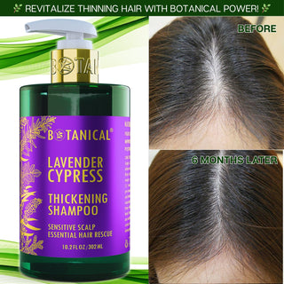 Lavender Hair Growth Shampoofor hair loss and hair thinning prevention before and after Calming & Strengthening Formula by Botanical Green Lab 