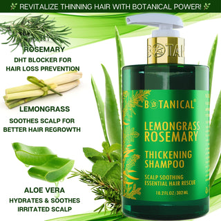 Botanical Lemongrass & Rosemary Thickening Shampoo for hair loss and hair thinning prevention