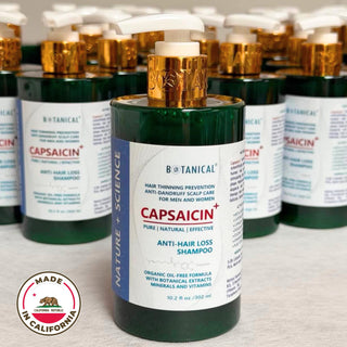 BOTANICAL GREEN LAB Shampoo Capsaicin Shampoo for Hair Thinning & Hair Loss Prevention | Scalp Stimulating | SLS-Free Formula